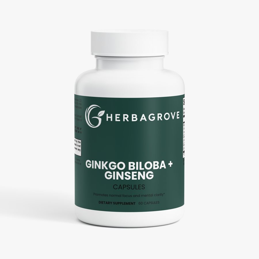 HerbaGrove Ginkgo Biloba + Ginseng - Focus & Mood