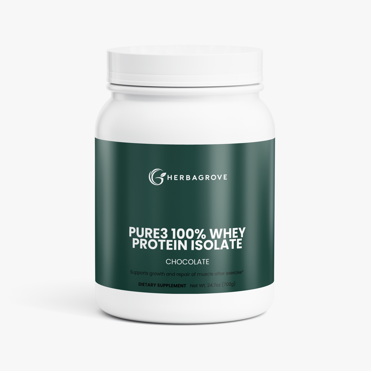 HerbaGrove Pure3 100% Whey Protein Isolate (Chocolate) - Energy & Performance