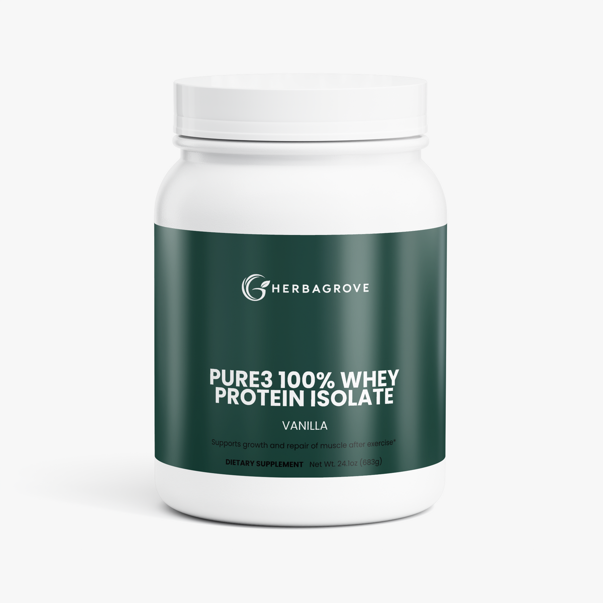 HerbaGrove Pure3 100% Whey Protein Isolate (Vanilla) - Energy & Performance
